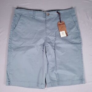 Hudson & Barrow NYC Mens Size 36 Light Blue Flat Front Chino Shorts NWT